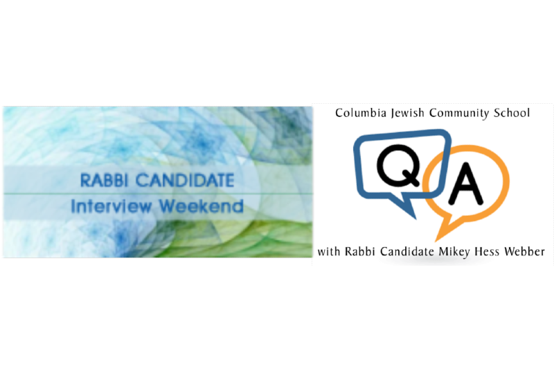 CJCS Parents Q&A With Rabbi Candidate Mikey Hess Webber